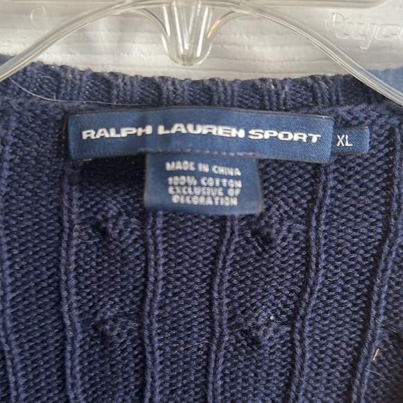 Ralph Lauren Sport Navy Blue Vneck size XL - Picture 2 of 7